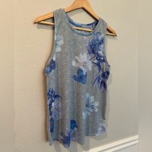 Old Navy Floral Active Tank Top - Blue and Gray